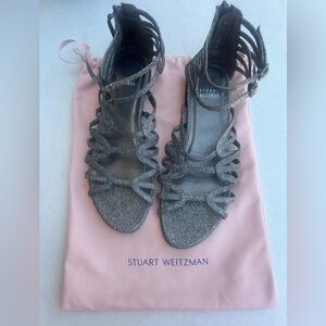 Stuart Weitzman Glittering Silver Sandals